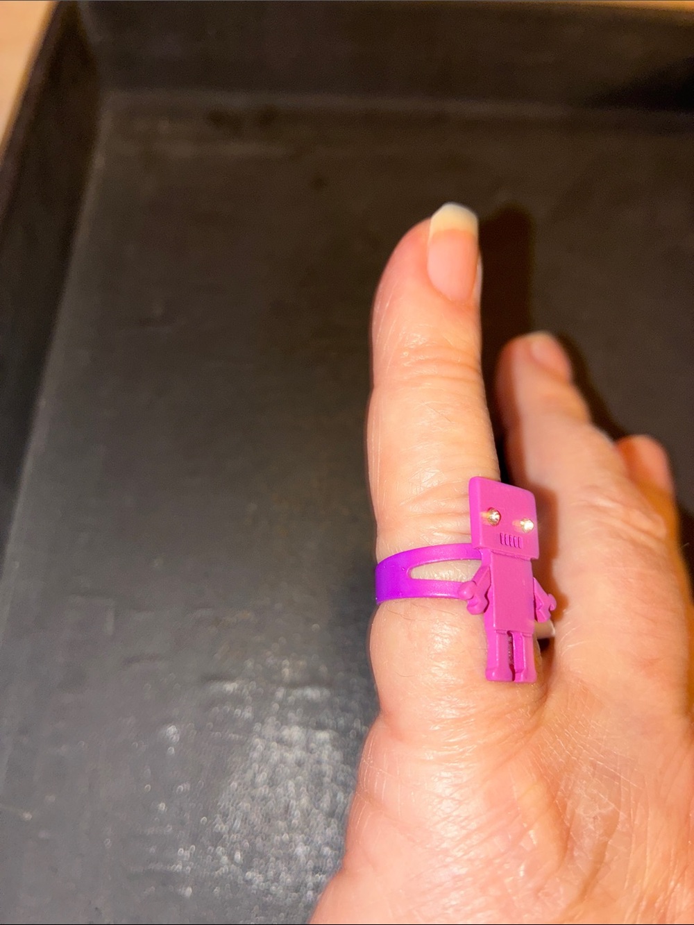 Pink Robot Ring - Fun Adjustable Accessory - Picture 4 of 10